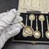 1936 British Vintage Sterling Silver Annoying Spoons Set of 6 in a Case